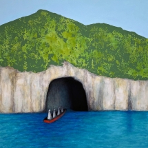 05 Ned Evans, Nuns Disappearing at the Grotto 40x42, 2021
